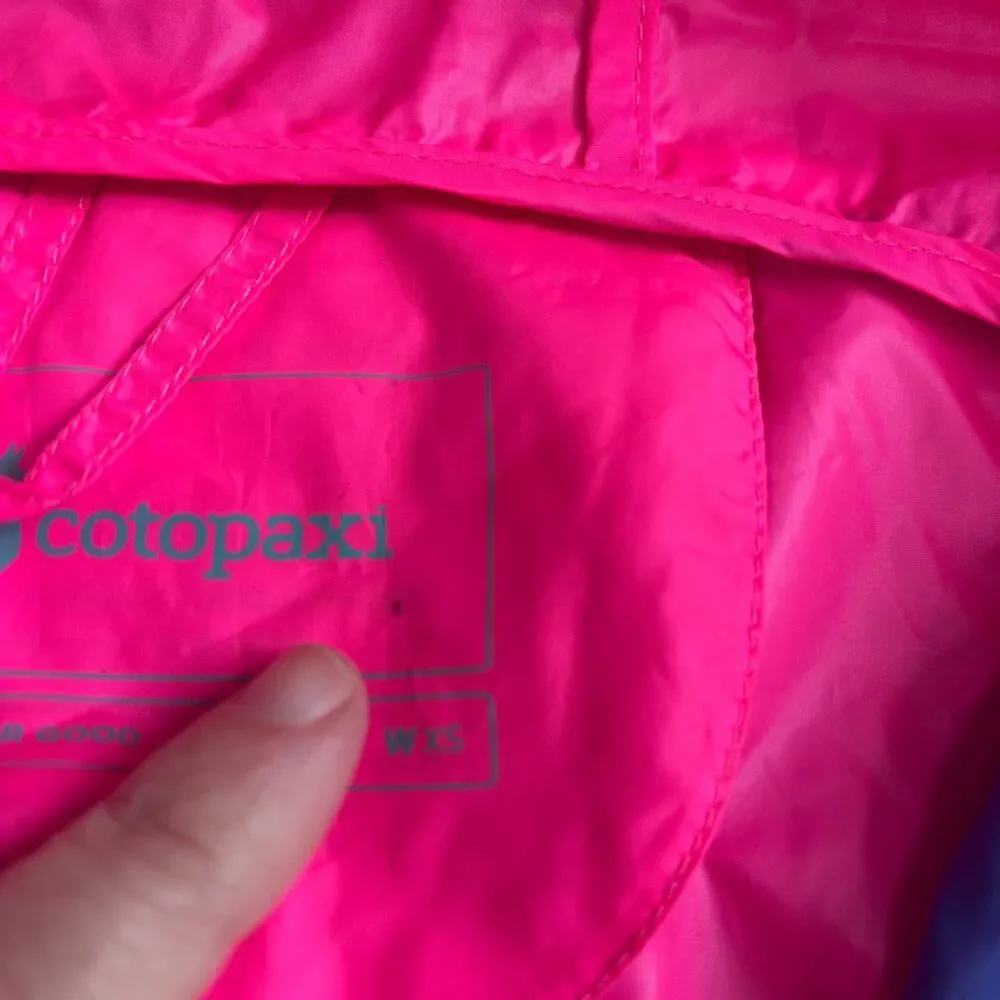 Cotopaxi Teca Windbreaker Jacket Women XS Blue Pink Hood Packable Pullover *READ - Picture 5 of 12